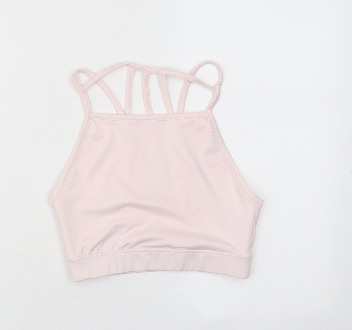 South Beach Womens Pink Polyester Cropped Tank Size 8 Square Neck Pullover