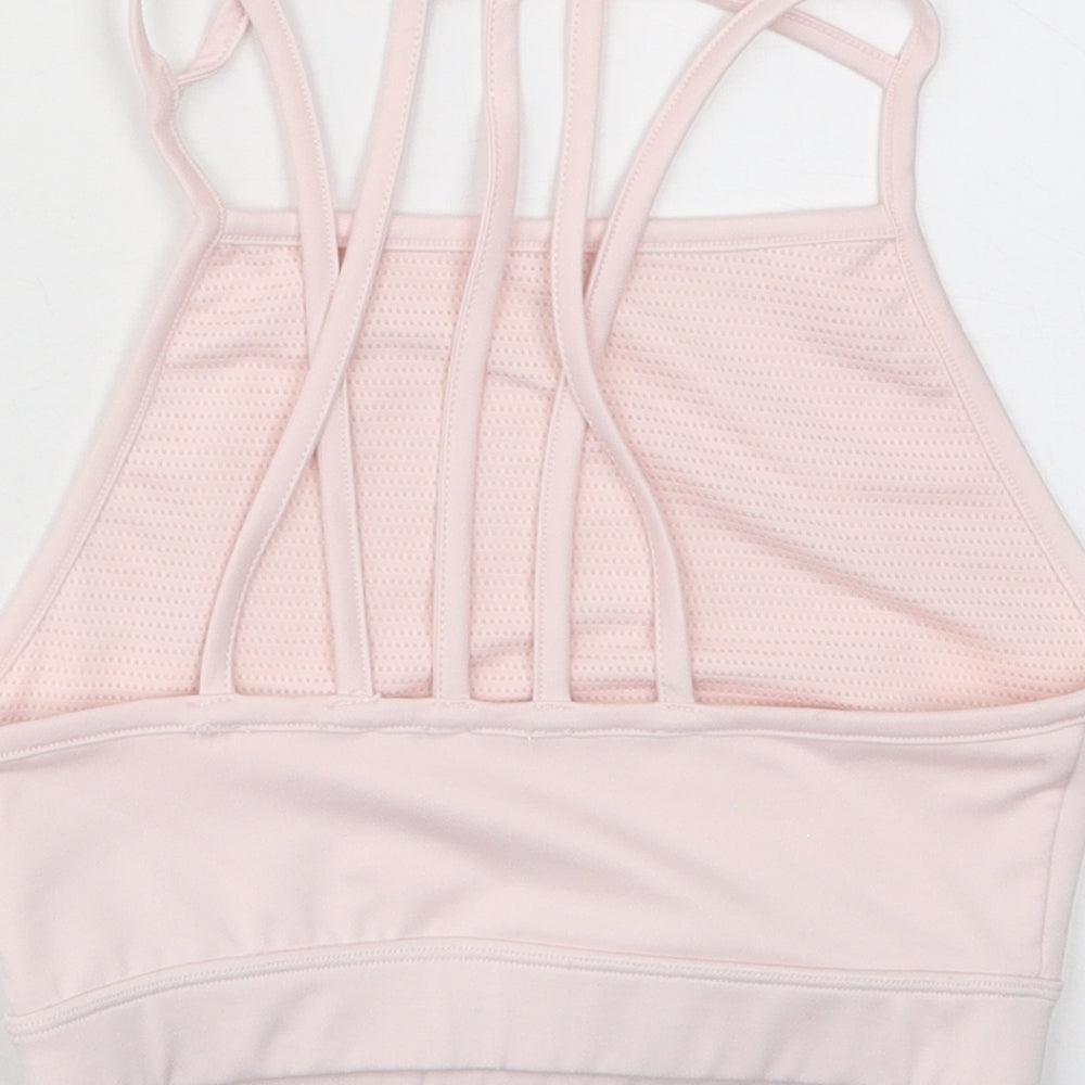 South Beach Womens Pink Polyester Cropped Tank Size 8 Square Neck Pullover