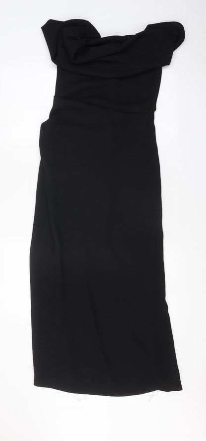Zara Womens Black Polyester A-Line Size S Sweetheart Zip