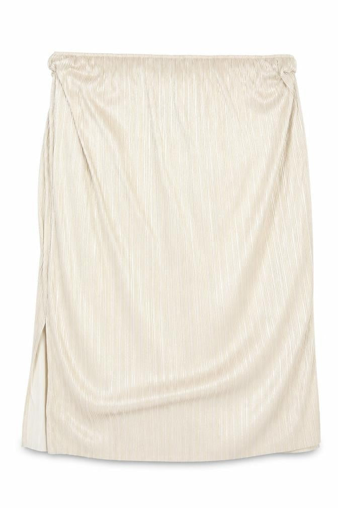 Preworn Womens Gold Polyester A-Line Skirt Size 6