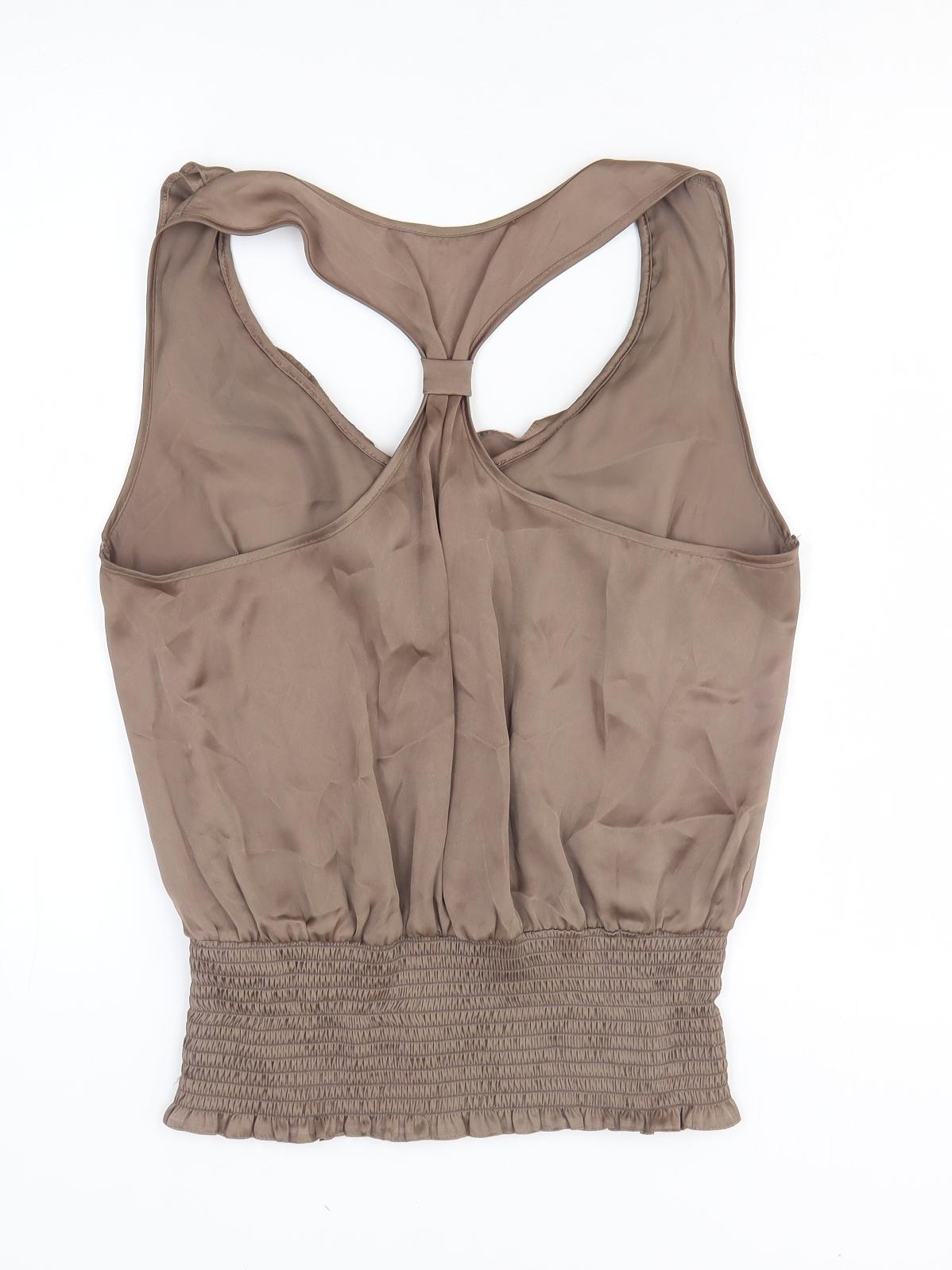 Preworn Womens Brown Polyester Basic Tank Size M Scoop Neck