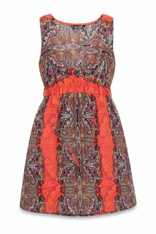 Dorothy Perkins Womens Multicoloured Geometric Polyester Fit & Flare Size 10 V-Neck Pullover