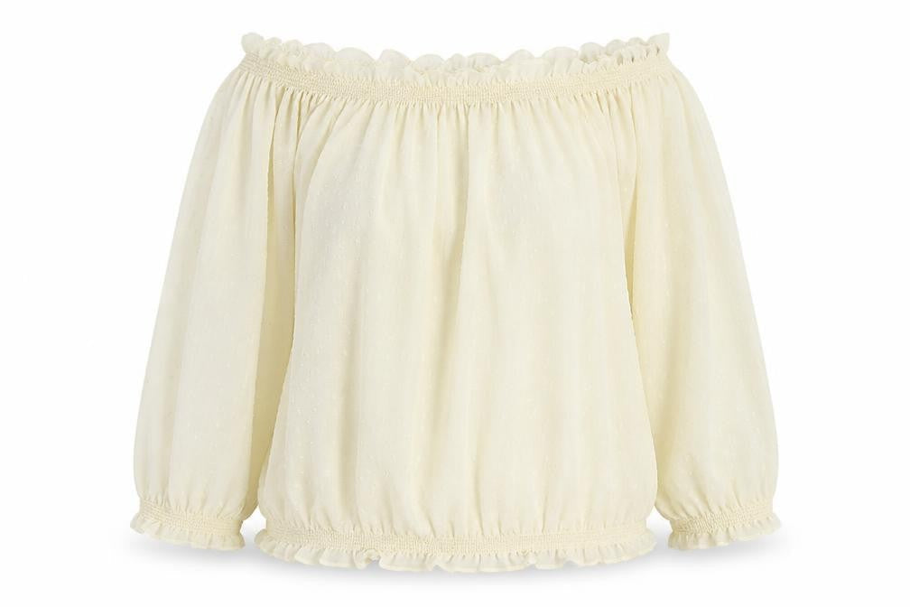 Mango Womens White Polyester Basic Blouse Size L Collared