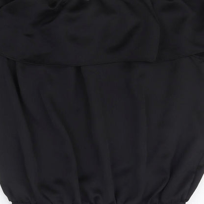 Star Womens Black Polyester Basic Blouse Size 14 Collared
