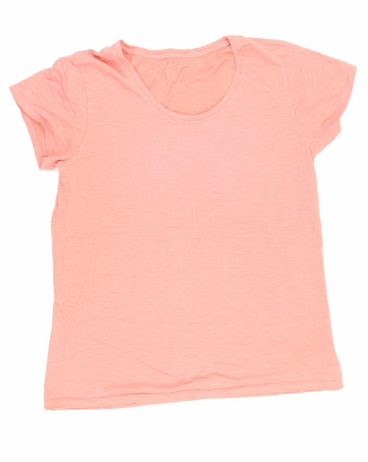 South Womens Pink Cotton Basic T-Shirt Size 12 Round Neck