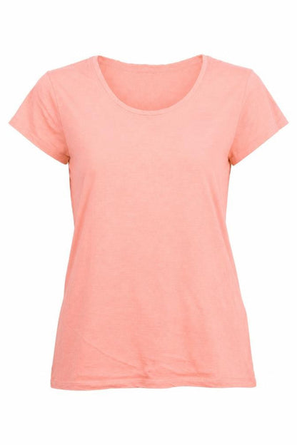 South Womens Pink Cotton Basic T-Shirt Size 12 Round Neck