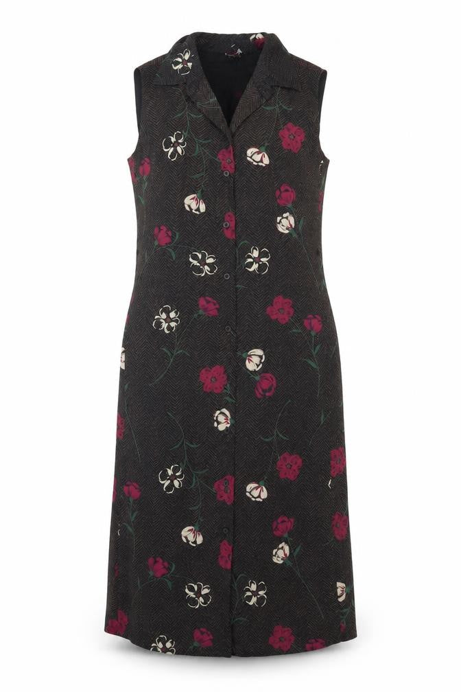Merona Womens Multicoloured Floral Polyester Shirt Dress Size M Collared Button