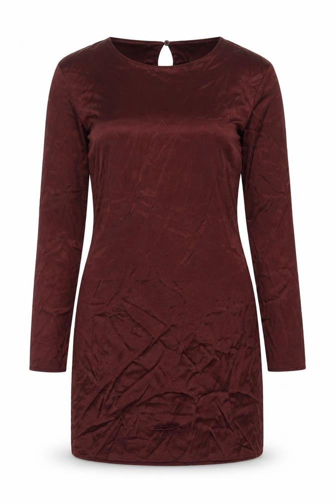 Zara Womens Brown Polyester Mini Size M Round Neck Pullover - Shoulder Pads