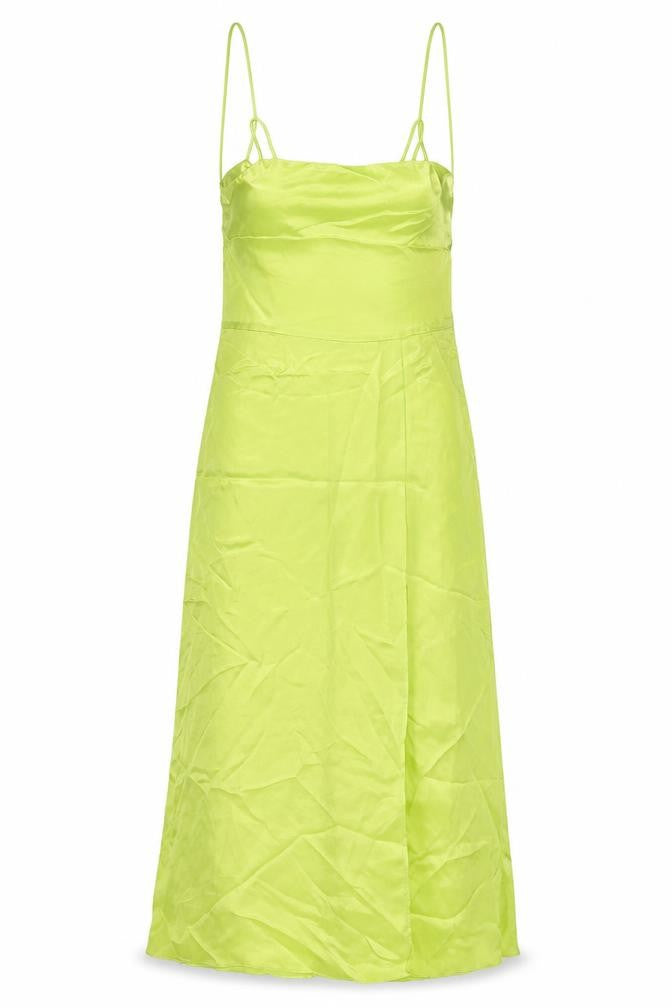 Zara Womens Green Polyester Slip Dress Size XS Square Neck Pullover