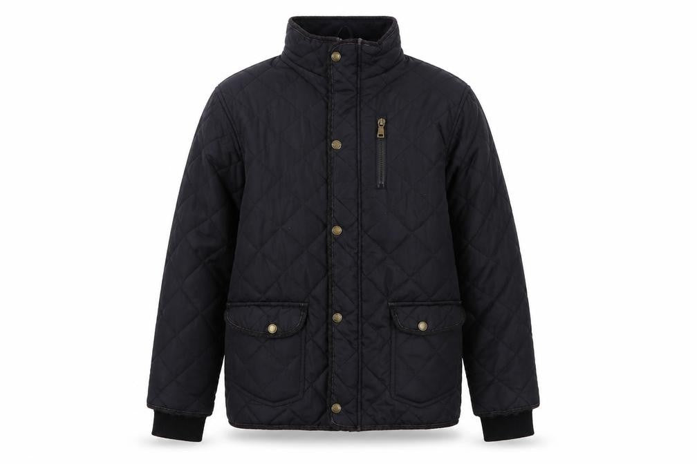 Rebel Girls Black Quilted Coat Size 12-13 Years Zip