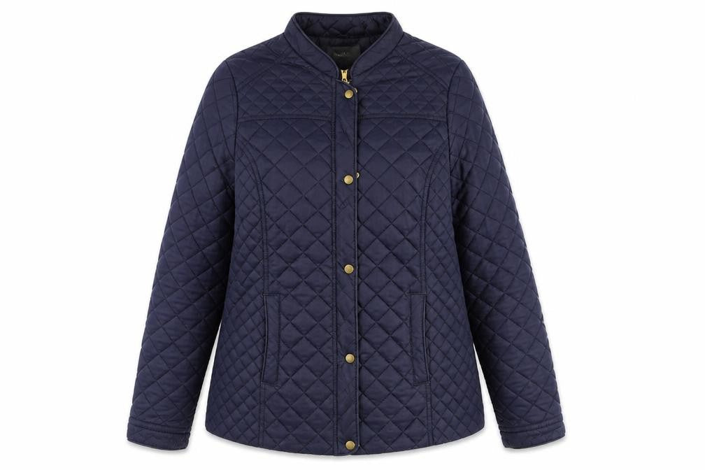 South Womens Blue Quilted Coat Size 14 Zip