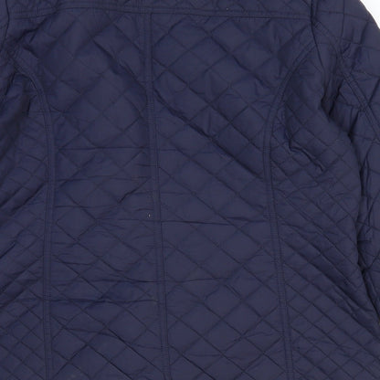 South Womens Blue Quilted Coat Size 14 Zip