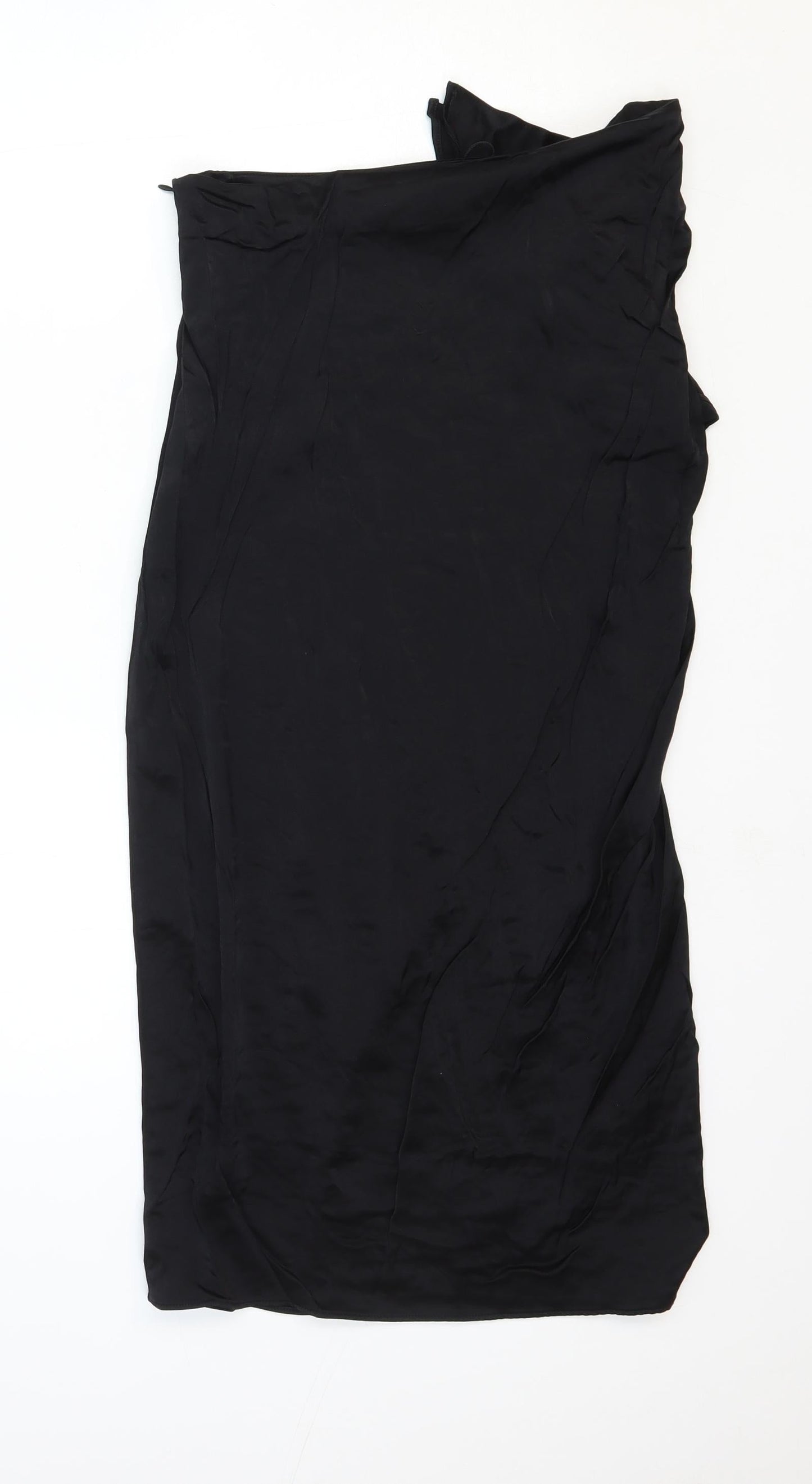 Zara Womens Black Polyester Straight & Pencil Skirt Size M Zip