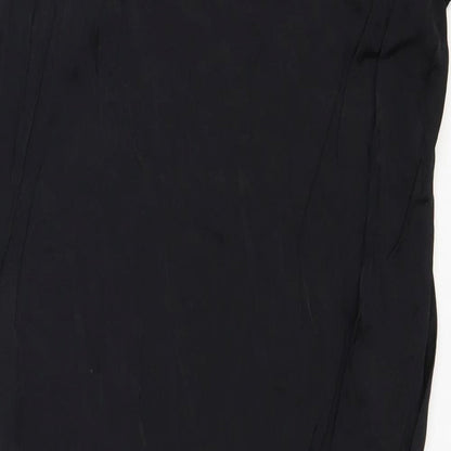 Zara Womens Black Polyester Straight & Pencil Skirt Size M Zip