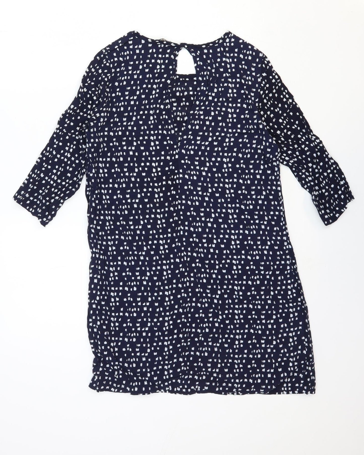 Glassons Womens Blue Geometric Polyester Shift Size 10 Round Neck Pullover