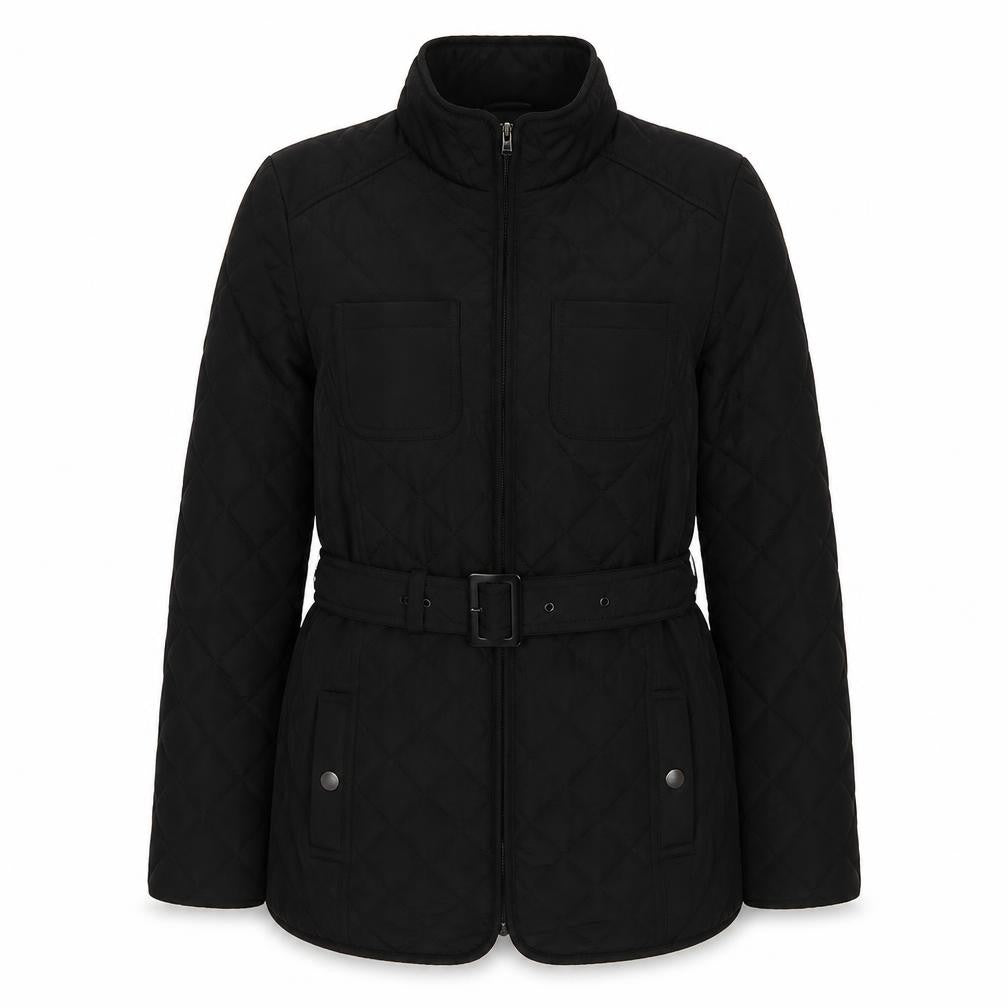 BHS Womens Black Puffer Jacket Coat Size 10 Button