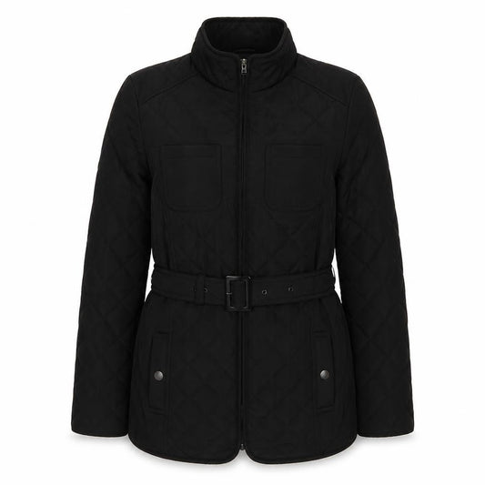 BHS Womens Black Puffer Jacket Coat Size 10 Button