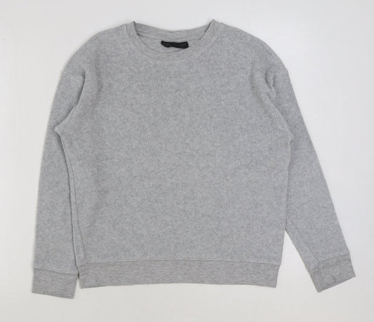 Topshop Womens Grey Polyester Pullover Sweatshirt Size 6 Pullover