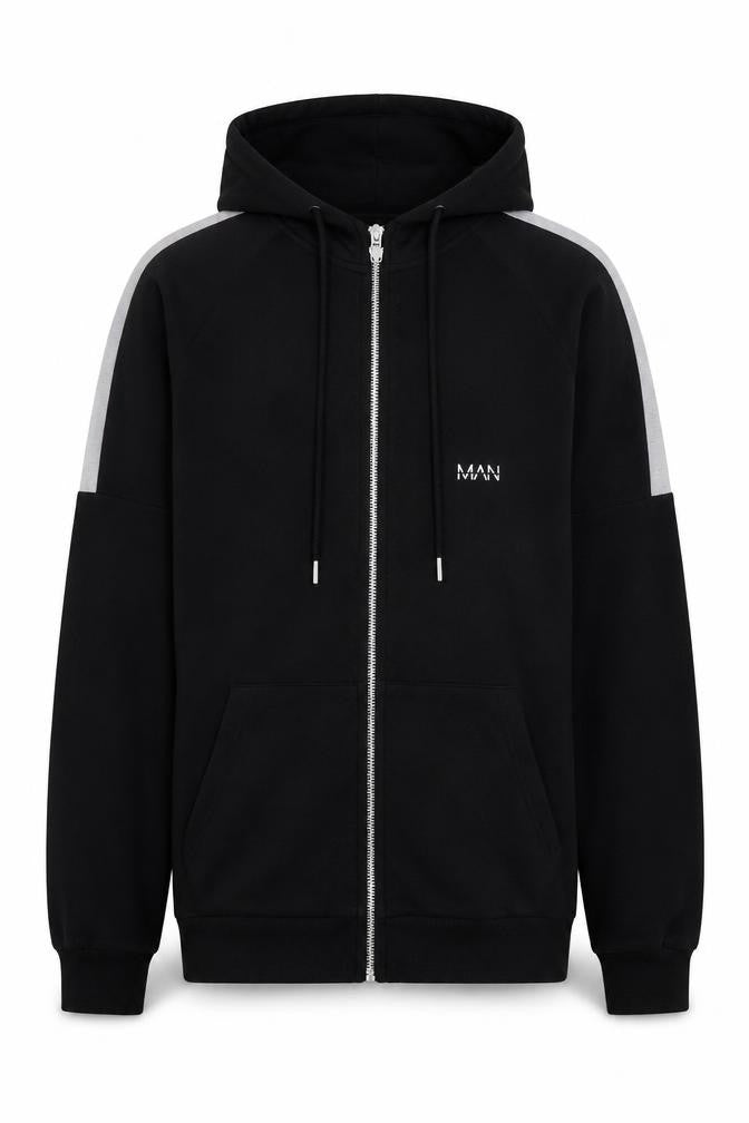 Boohoo Mens Beige Cotton Full Zip Hoodie Size S