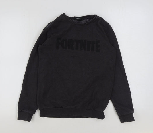 matala Boys Grey Cotton Pullover Sweatshirt Size 12 Years Pullover - Fortnite