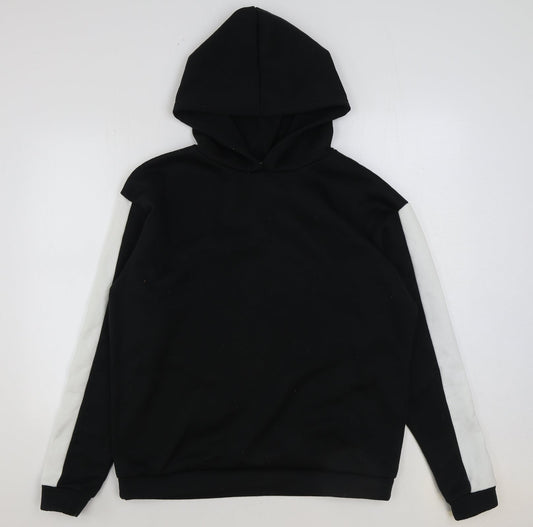 Boohoo Womens Black Polyester Pullover Hoodie Size 8 Pullover