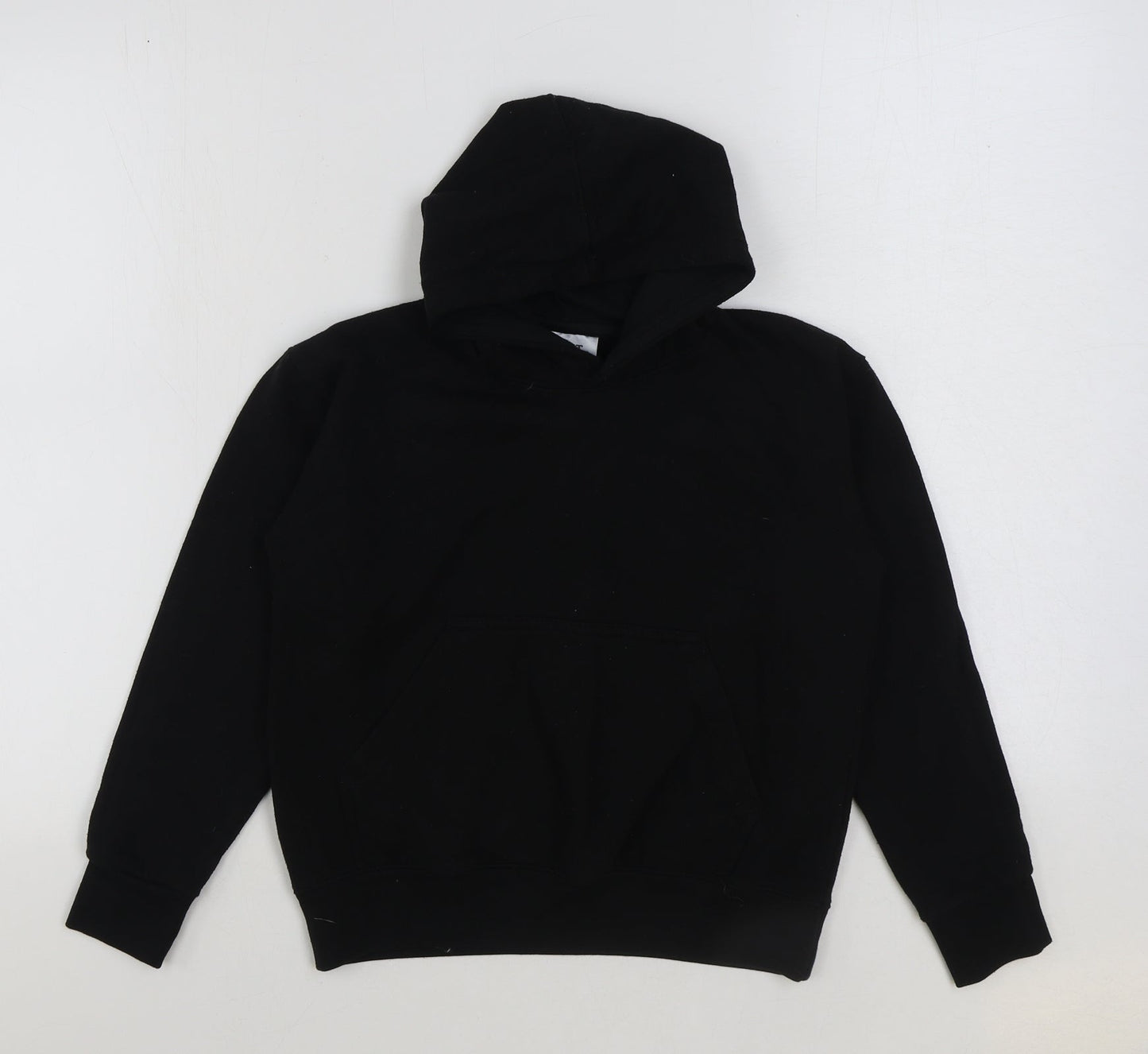 Preworn Boys Black Polyester Pullover Hoodie Size 7-8 Years Pullover