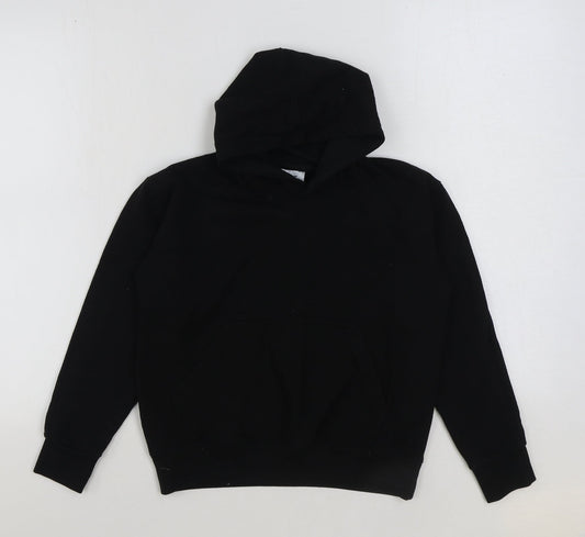 Preworn Boys Black Polyester Pullover Hoodie Size 7-8 Years Pullover