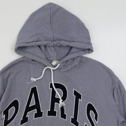 H&M Womens Grey Cotton Pullover Hoodie Size M Pullover - Paris