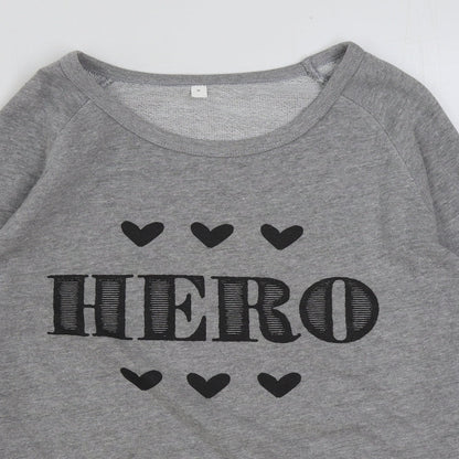 Mantis Womens Grey Cotton Pullover Sweatshirt Size M Pullover - Hero