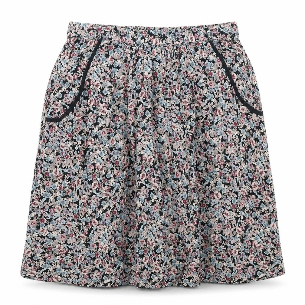 Marks & Spencer Womens Black Floral Viscose A-Line Skirt Size 8