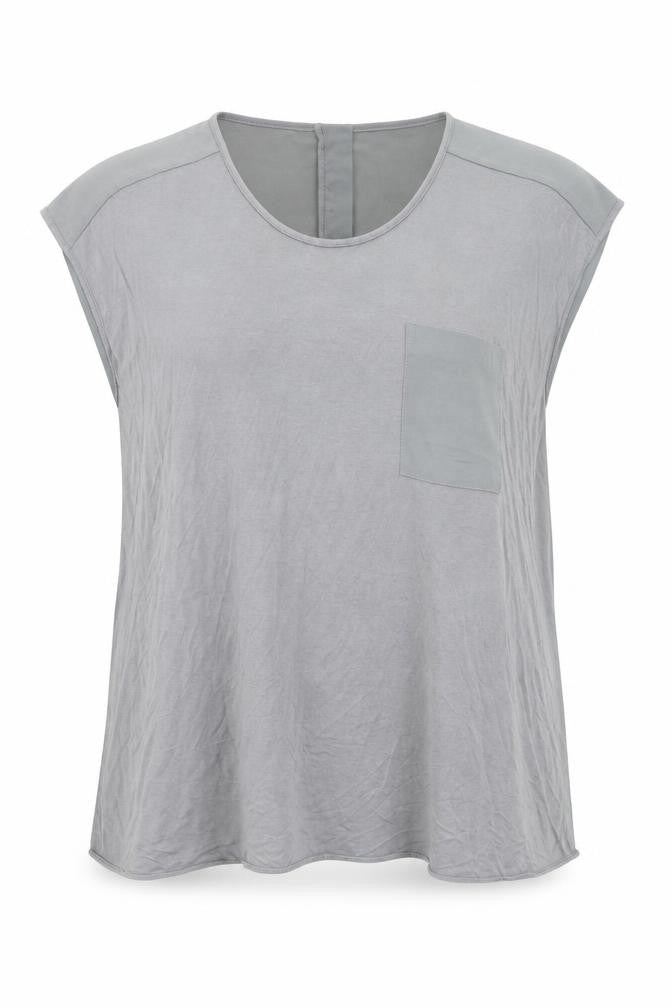 Papaya Womens Grey Viscose Basic T-Shirt Size 20 Round Neck