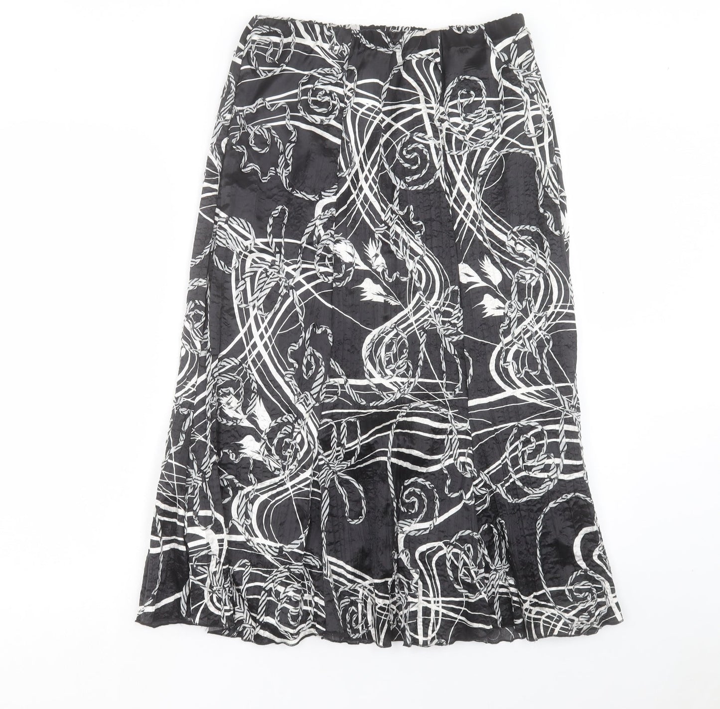 Saloos Womens Blue Geometric Polyester A-Line Skirt Size 14