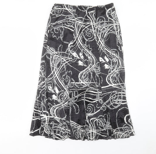 Saloos Womens Blue Geometric Polyester A-Line Skirt Size 14