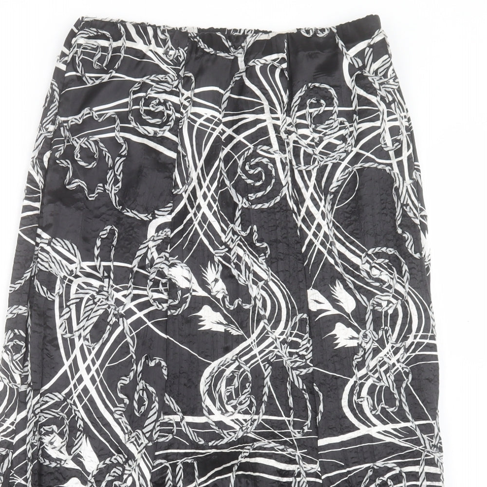 Saloos Womens Blue Geometric Polyester A-Line Skirt Size 14