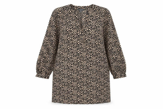 Primark Womens Brown Geometric Polyester Sheath Size 12 V-Neck Pullover