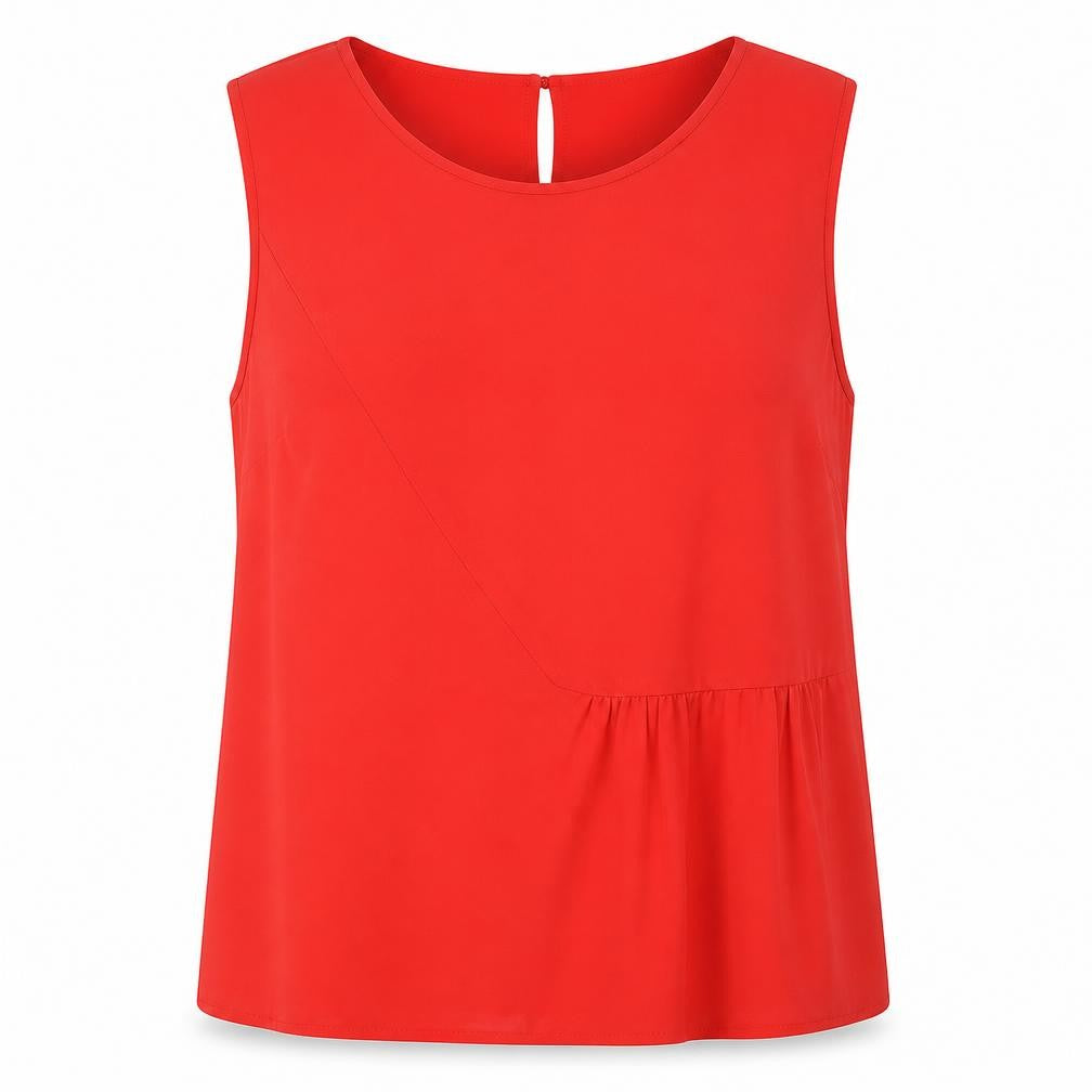 Havren Womens Red Polyester Basic Tank Size 16 Scoop Neck