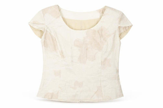 MARIA COCA Womens Ivory Acetate Basic T-Shirt Size 18 Boat Neck