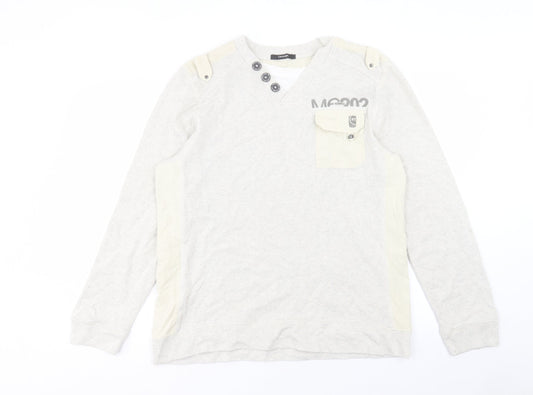 George Mens Beige Cotton Pullover Sweatshirt Size L