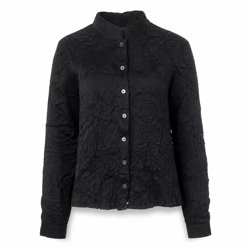 Per Una Womens Black Polyester Basic Button-Up Size 10 Crew Neck