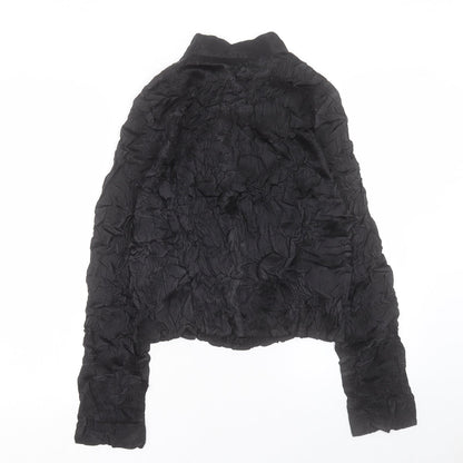 Per Una Womens Black Polyester Basic Button-Up Size 10 Crew Neck