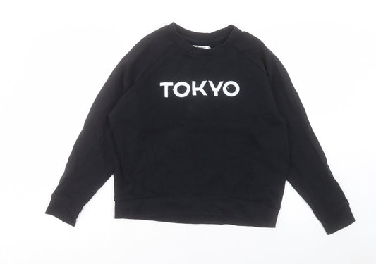 Pull&Bear Womens Black Cotton Pullover Sweatshirt Size M Pullover - Tokyo