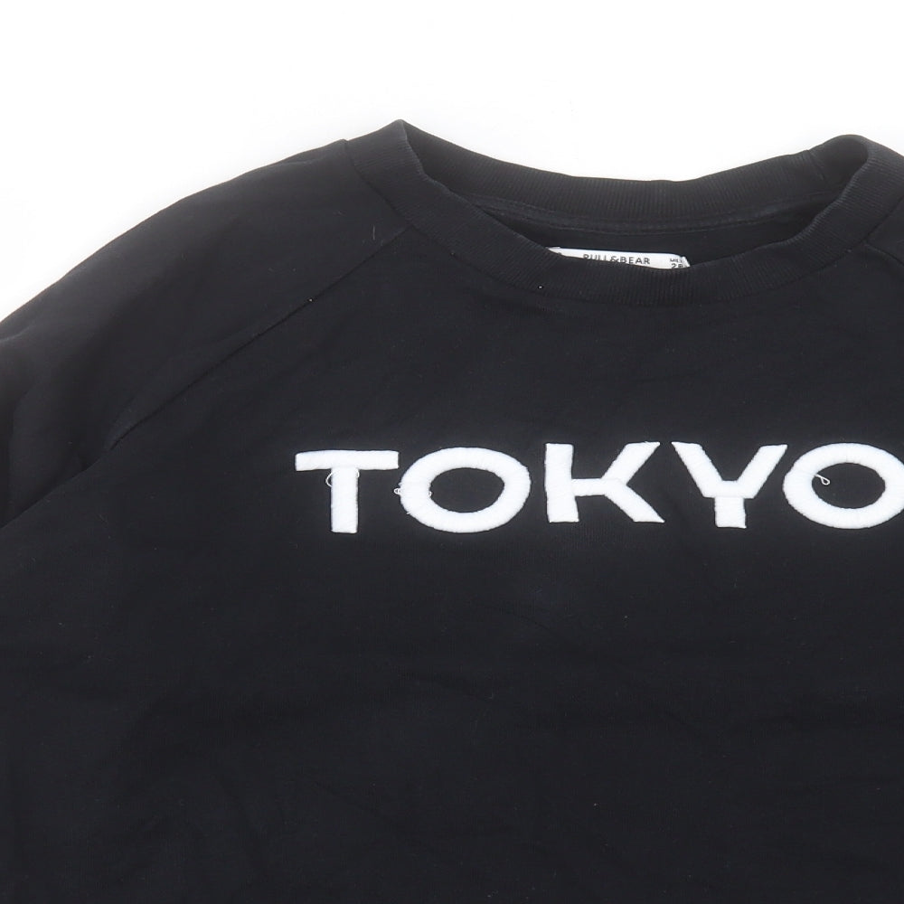 Pull&Bear Womens Black Cotton Pullover Sweatshirt Size M Pullover - Tokyo