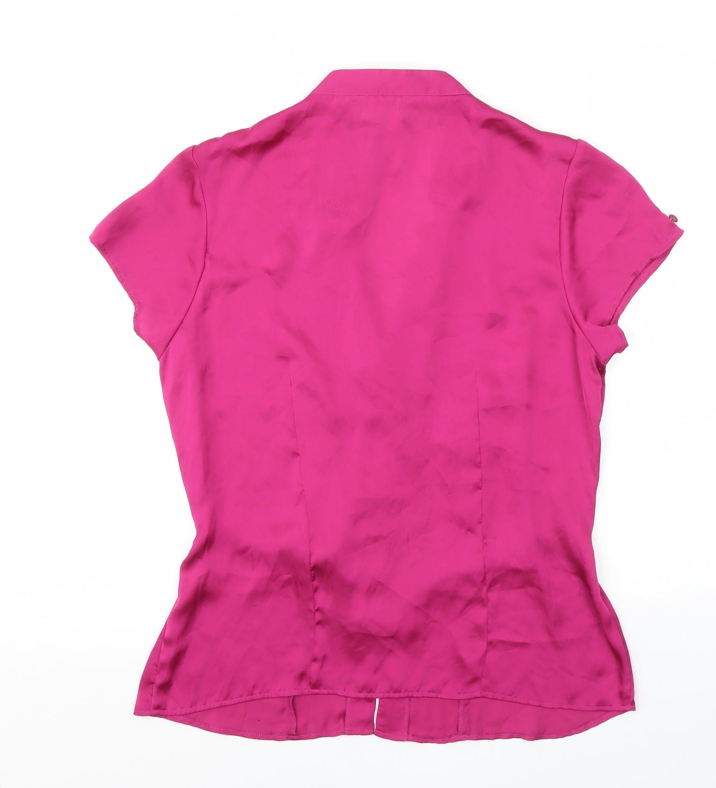 Vogue Womens Pink Polyester Basic Blouse Size 12 Collared - Tie Front