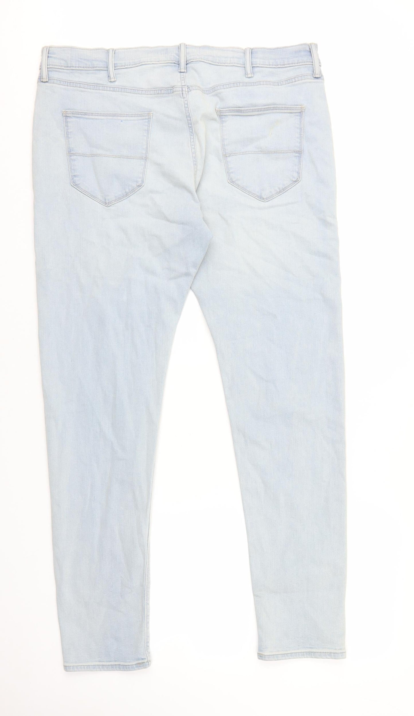 Marks and Spencer Womens Blue Cotton Skinny Jeans Size 38 in L30.5 in Regular Zip