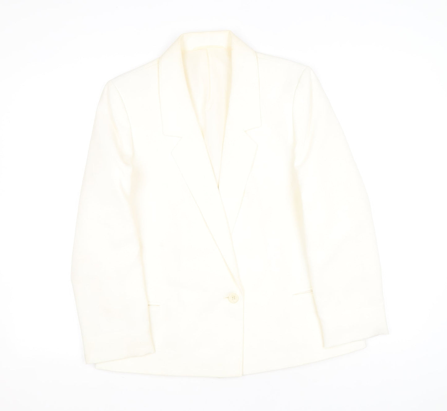 St Michael Womens Silver Jacket Blazer Size 12 Button