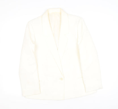 St Michael Womens Silver Jacket Blazer Size 12 Button