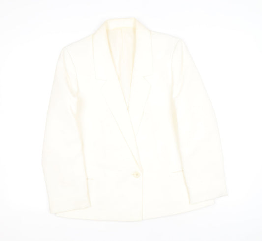 St Michael Womens Silver Jacket Blazer Size 12 Button