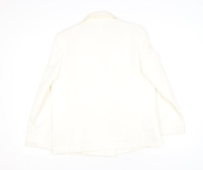 St Michael Womens Silver Jacket Blazer Size 12 Button