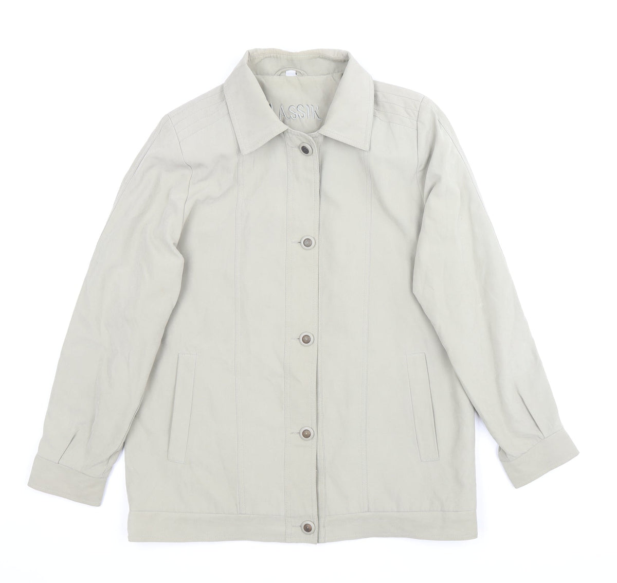 Klassik Womens Beige Jacket Size 10 Button