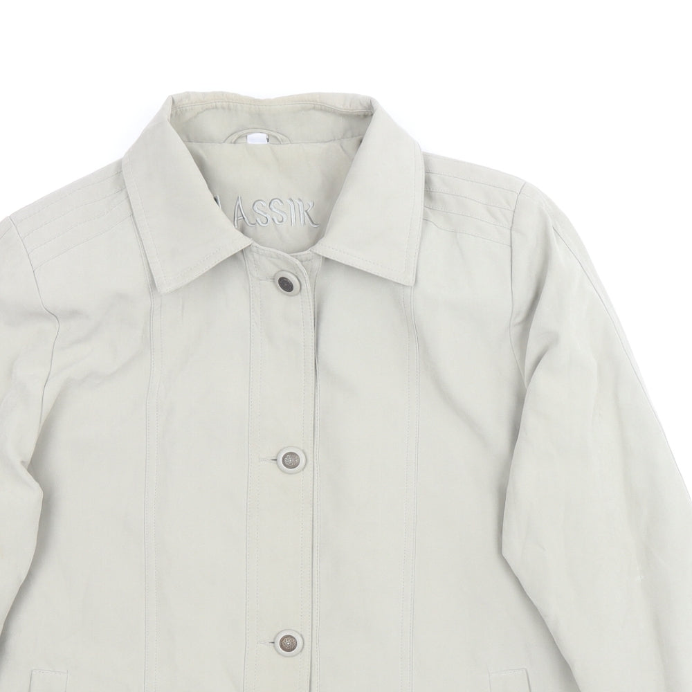 Klassik Womens Beige Jacket Size 10 Button